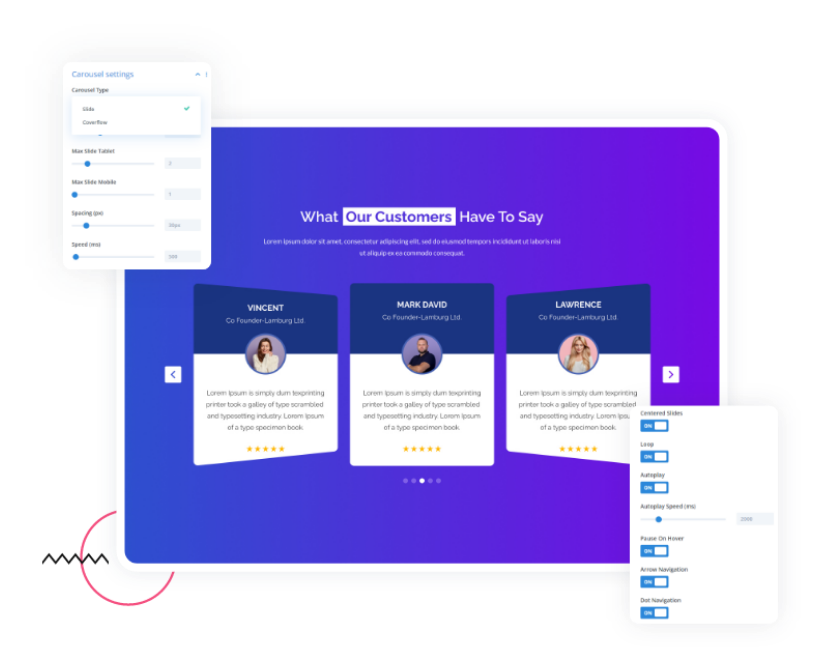 Divi Testimonial Carousel Module DiviFlash